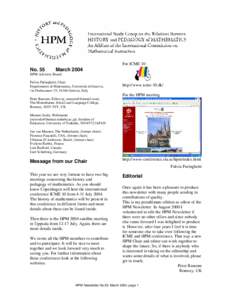 No. 55  March 2004 For ICME 10