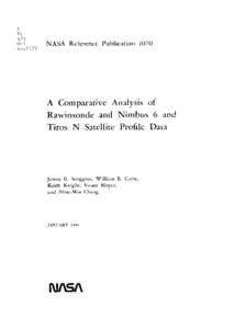 A comparative analysis of rawinsonde and Nimbus 6 and Tiros N James R Scoggins et al