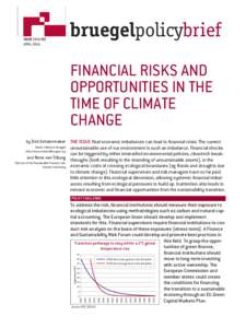 ISSUEAPRIL 2016 bruegelpolicybrief FINANCIAL RISKS AND OPPORTUNITIES IN THE
