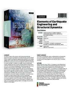 Elements of Earthquake Engineering and Structural Dynamics Third Edition 	 Authors	 ANDRÉ FILIATRAULT, ROBERT TREMBLAY, 	 	                             CONSTANTIN CHRISTOPOULOS, BRYAN FOLZ,