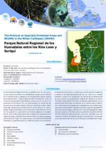 e et Factsh The Protocol on Specially Protected Areas and Wildlife in the Wider Caribbean (SPAW):  Parque Natural Regional de los