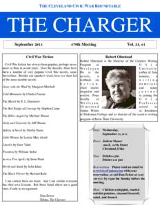 THE CLEVELAND CIVIL WAR ROUNDTABLE  THE CHARGER September 2011 	
  !
