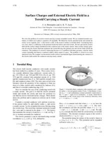 Brazilian Journal of Physics, vol. 34, no. 4B, December, Surface Charges and External Electric Field in a Toroid Carrying a Steady Current