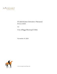 FY 2010 ENERGY EFFICIENCY PROGRAM EVALUATION for City of Biggs Municipal Utility