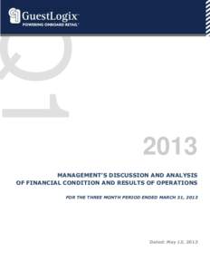 Q1MANAGEMENT’S DISCUSSION AND ANALYSIS OF FINANCIAL CONDITION AND RESULTS OF OPERATIONS