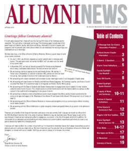 ALUMNINEWS  SPRING 2013 An Alumni Newsletter for Centenary College of Louisiana