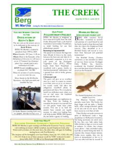 THE CREEK  Volume 20 No 3, June 2016 Caring for the Balcombe Estuary Reserves