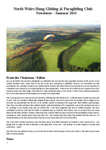 North Wales Hang-Gliding & Paragliding Club Newsletter – Summer 2013