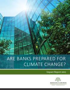 ARE BANKS PREPARED FOR CLIMATE CHANGE? Impact Report 2015 IntroducƟon Concerns about climate change are rapidly altering the way
