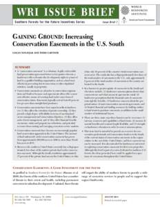WRI Issue Brief Southern Forests for the Future Incentives Series      Issue Brief 7 American Forest Foundation  Gaining Ground: Increasing