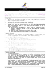 KENDO  (Men and Women, Kyu) February 2015 These championships are conducted in accordance with the rules of the Australian Kendo Renmei (AKR) except where these differ from AUS sports rules; in which case the latter shal
