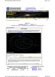 Orbital elements / Orbit / Ephemeris / Epoch / QD4 / C/2010 X1 / Astrology / Celestial mechanics / Astrodynamics