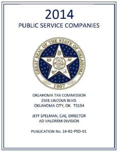 2014 Deletions, Name Changes and New Companies Centrally Valued Companies Ad Valorem Division  Oklahoma Tax Commission