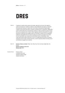 BC Dres | Introduction | 1/7  DRES Definition  A typeface for sports shirts needs to be simple, large, bold, and most of all, legible. It