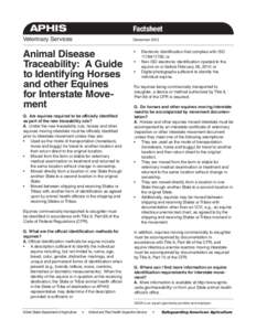 APHIS	  Factsheet Veterinary Services