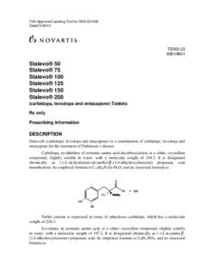 Stalevo 100 (carbidopa, entacapone and levodopa) tablet label
