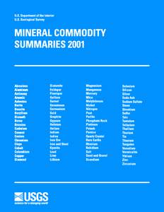 U.S. Department of the Interior U.S. Geological Survey MINERAL COMMODITY SUMMARIES 2001