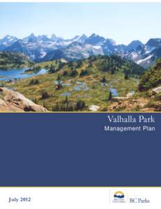 Valhalla Park Management Plan July 2012  Photo Credit: Paul Tovak