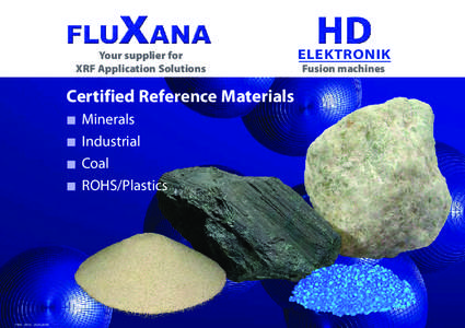 Your supplier for XRF Application Solutions Certified Reference Materials