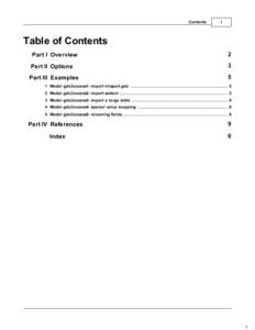 Contents  I Table of Contents Part I Overview