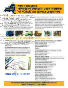 New York State “Bridge to Success” Loan Program for M W B E S for Minority and Women Contractors