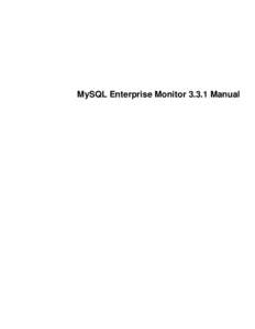 MySQL Enterprise MonitorManual