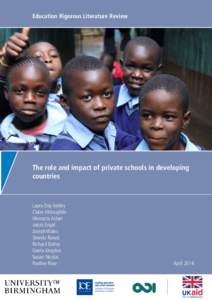 The role and impact of private schools in developing countries: a rigorous review of the evidence