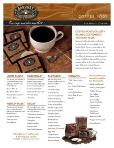 COFFEE PODS w w w. b a r o n e t c o f f e e . c o m Coffee House Quality Blends, Customized To Every Taste