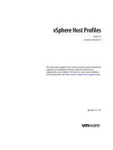 vSphere Host Profiles - ESXi 5.5