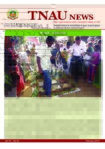 PONGAL VIZHATamil Nadu Agricultural University’s Pongal Vizha was celebrated at the Department of Farm Management, Directorate of Crop Management, Coimbatore on 15th January, 2015. During the Pongal Vizha, cattl