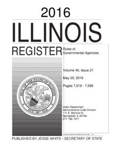 United States administrative law / Illinois law / Law / Administrative law / Rulemaking / Income tax in the United States / Illinois Administrative Code / Illinois Register / Public law