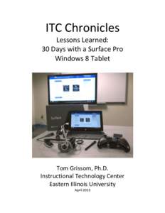ITC Chronicles Lessons Learned: 30 Days with a Surface Pro Windows 8 Tablet  Tom Grissom, Ph.D.
