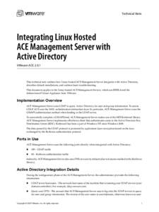 Technical Note  Integrating Linux Hosted ACE Management Server with Active Directory VMware ACE 2.0.1