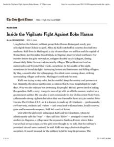 Inside the Vigilante Fight Against Boko Haram - NYTimes.com