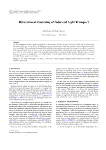 CEIG - Spanish Computer Graphics ConferenceAlejandro García-Alonso and Belen Masia (Editors) Bidirectional Rendering of Polarized Light Transport Adrian Jarabo and Diego Gutierrez Universidad de Zaragoza