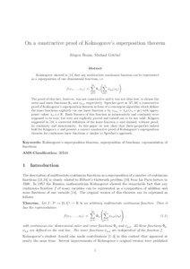 On a constructive proof of Kolmogorov’s superposition theorem J¨ urgen Braun, Michael Griebel