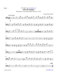 Sheet Music from www.mfiles.co.uk  Bassi Alla Hornpipe Movement 12 from Water Music Suite No. 2 in D