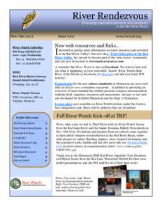 River Rendezvous Promoting watershed education and awareness in the Red River Basin Nov/Dec 2011