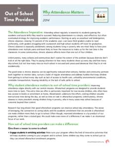for  Out of School Time Providers  Why Attendance Matters