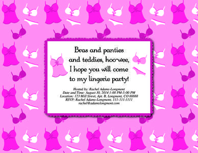 Free Lingerie Party Invitations 3