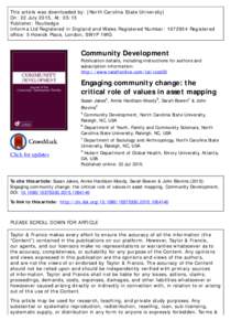 This article was downloaded by: [North Carolina State University] On: 22 July 2015, At: 05:15 Publisher: Routledge Informa Ltd Registered in England and Wales Registered Number: Registered office: 5 Howick Place,