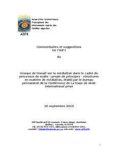 Rapport AIFI pour La Haye mediation fam inter