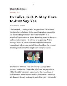 1  December 9, 2012 In Talks, G.O.P. May Have to Just Say Yes