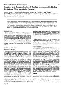 Biochem. J, Printed in Great BritainIsolation and characterization of BanLec-I, lectin from Musa paradisiac (banana)