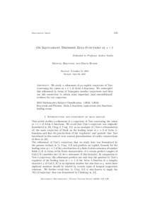 119  Documenta Math. On Equivariant Dedekind Zeta-Functions at s = 1 Dedicated to Professor Andrei Suslin