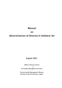 Manual on Determination of Dioxins in Ambient Air