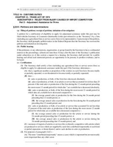 19 USC 2341 NB: This unofficial compilation of the U.S. Code is current as of Jan. 4, 2012 (see http://www.law.cornell.edu/uscode/uscprint.html). TITLE 19 - CUSTOMS DUTIES CHAPTER 12 - TRADE ACT OF 1974 SUBCHAPTER II - R