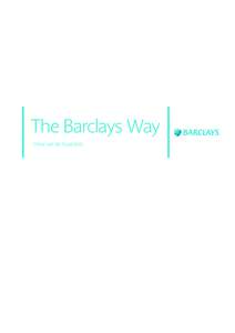 The Barclays Way How we do business 2  The Barclays Way