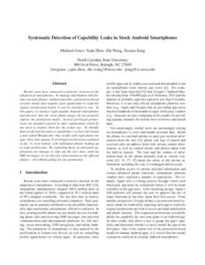 Systematic Detection of Capability Leaks in Stock Android Smartphones