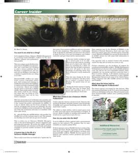 Career Insider  A Look at Nuisance Wildlife Management By Mark E. Dotson